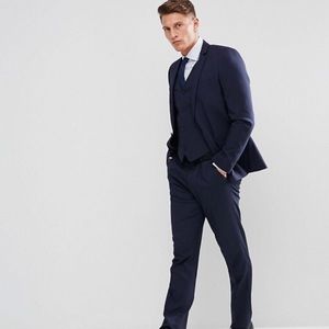 Men’s 2 Piece Slim Navy Suit and Pants